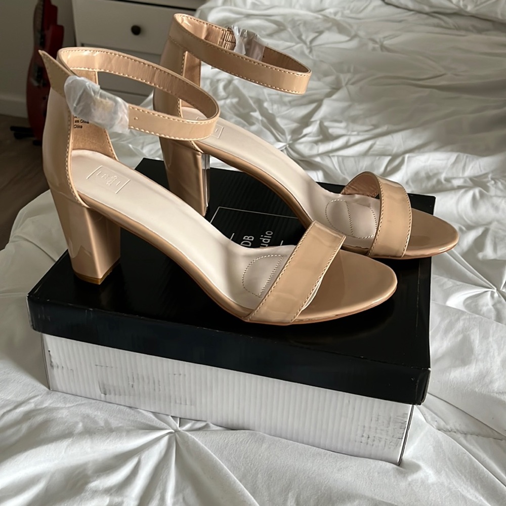 Nude Ankle Strap Heel